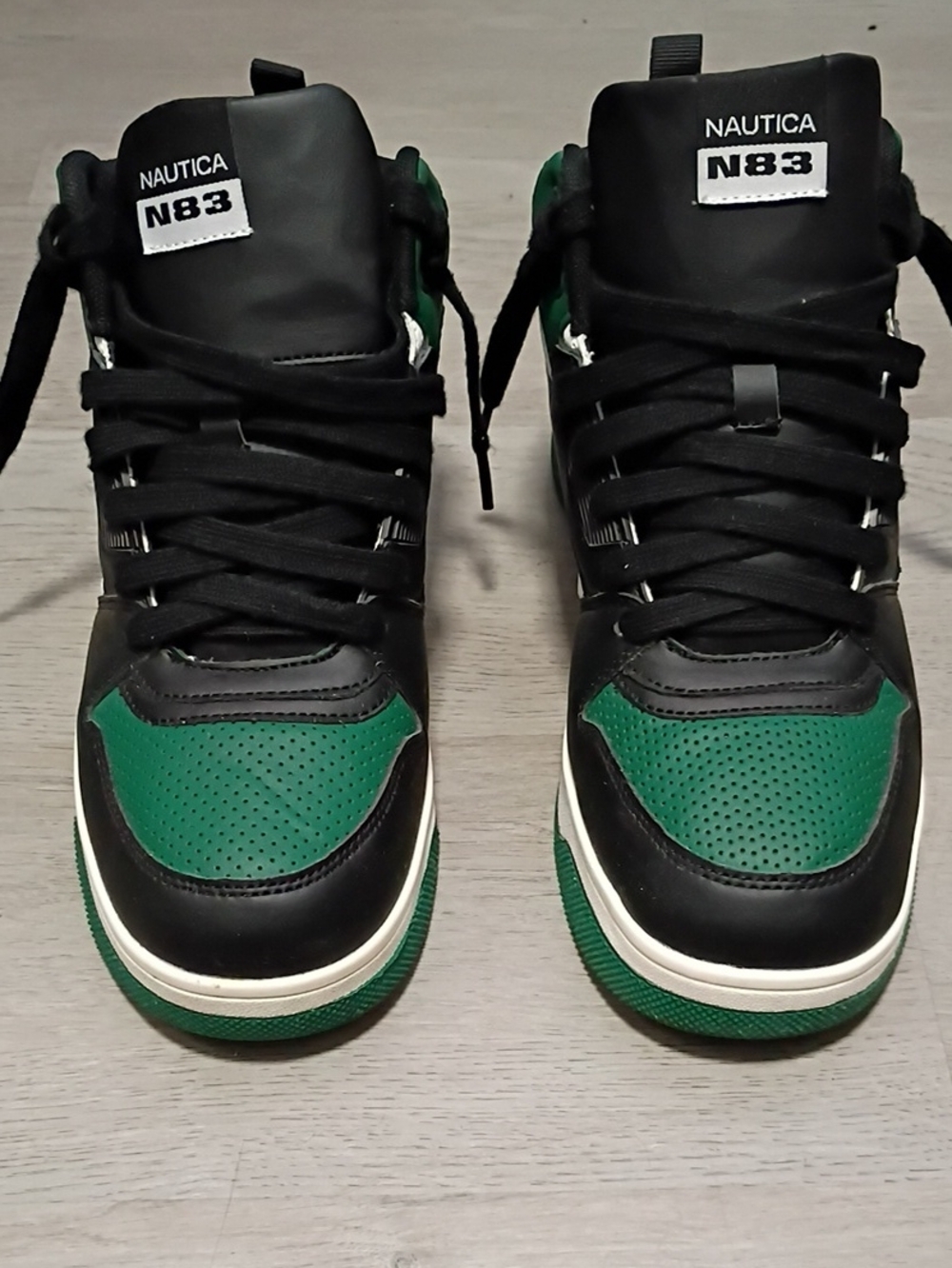 Nautica N83 Men’s High-Top Sneakers in Black & Green